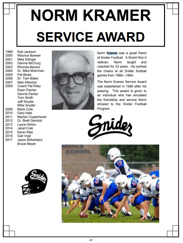 Norm Kramer Service Award