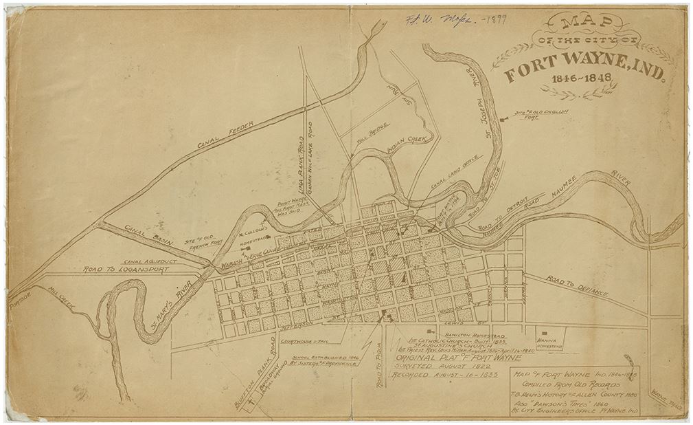 Map of the City of Fort Wayne, Indiana, 1846-1848
