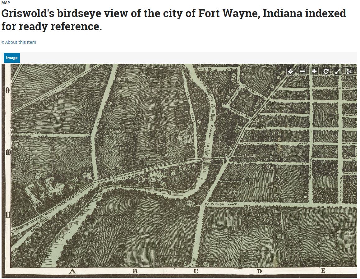 1907 Griswold's birdseye view of Fort Wayne