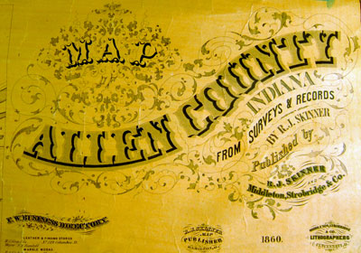 1860 Map of Allen County, Indiana