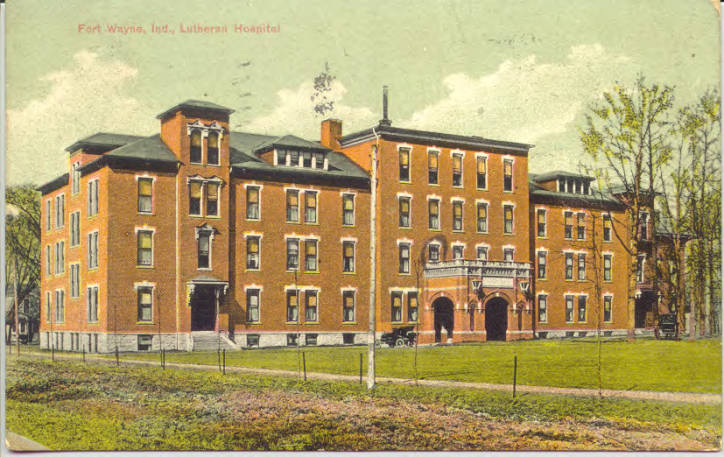 1910 postcard original Lutheran Hospital