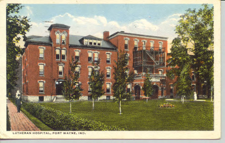 1919 postcard original Lutheran Hospital