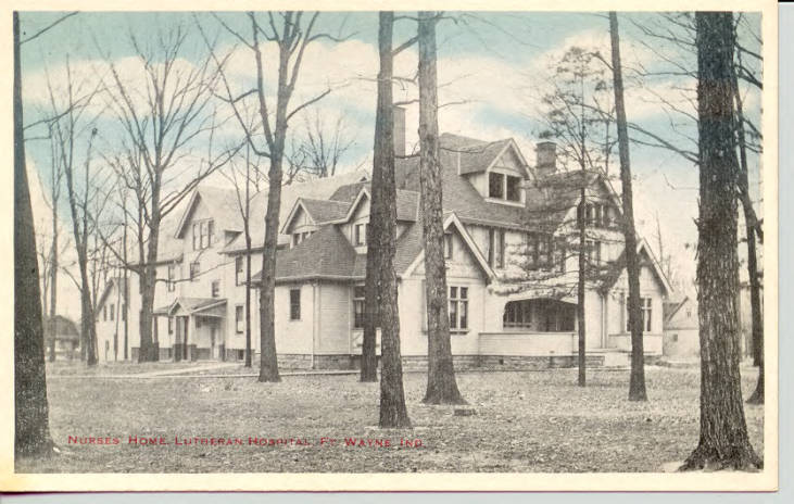 1930 postcard nurses home Lutheran Hospital