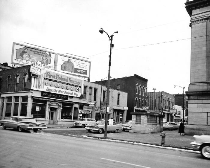 1950s looking southeast at Court Street