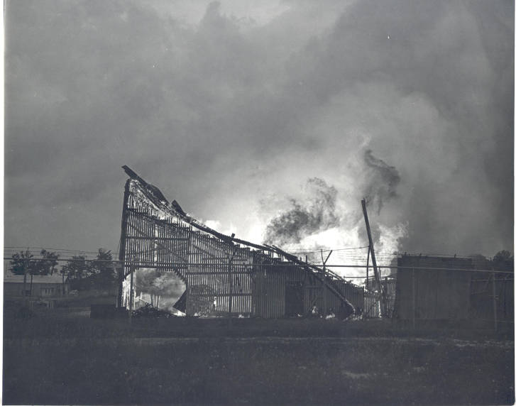 June 21, 1967 controlled burn Fort Wayne Speedway grandstand