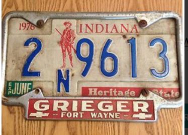 1976 Bicentennial Grieger license plate frame