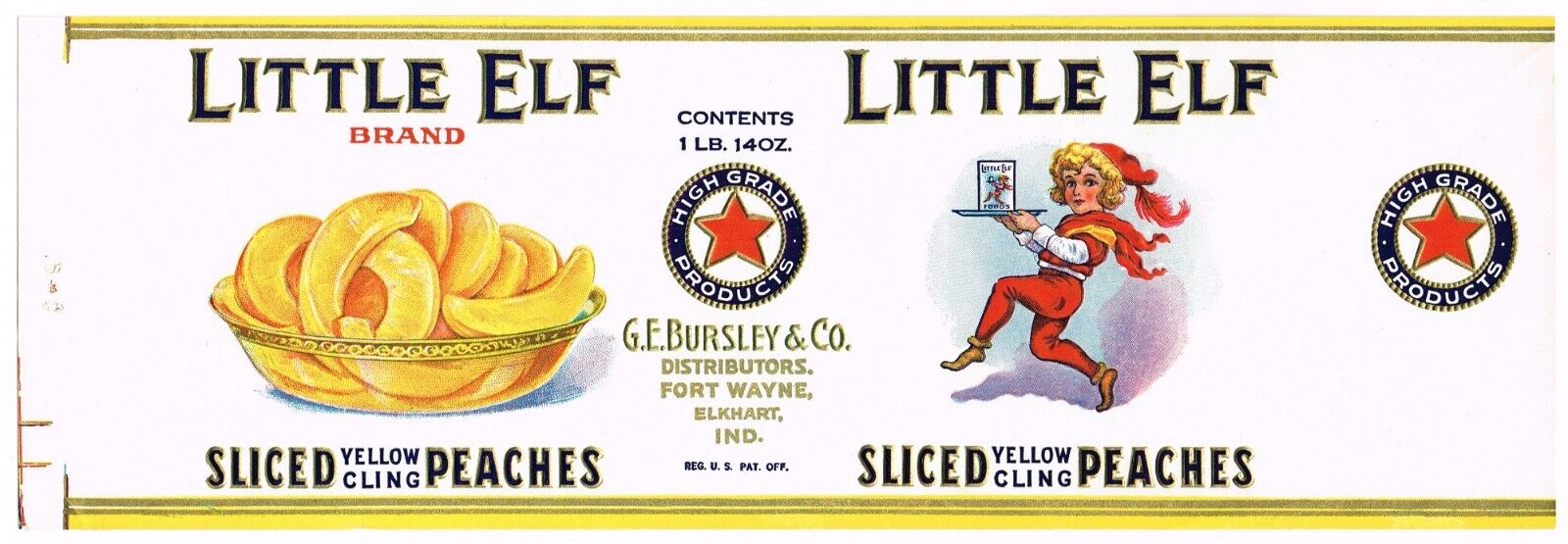 1930s Little Elf Sliced Peaches