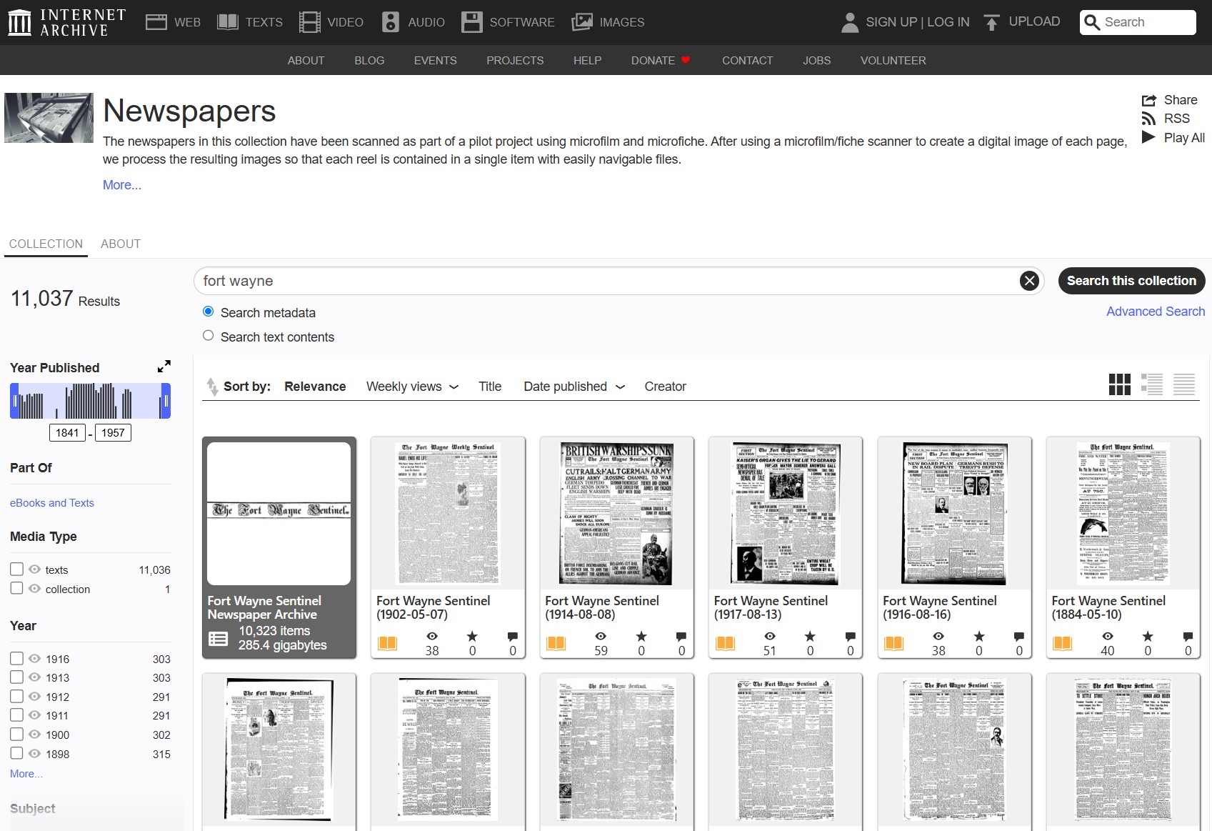 10,000 Fort Wayne Sentinel Images