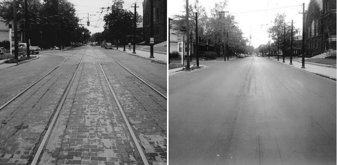 1947 Broadway Avenue bricks before and after paving