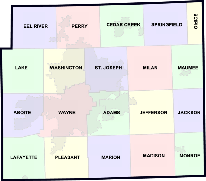 Allen County Indiana Township Map - Sella Daniella